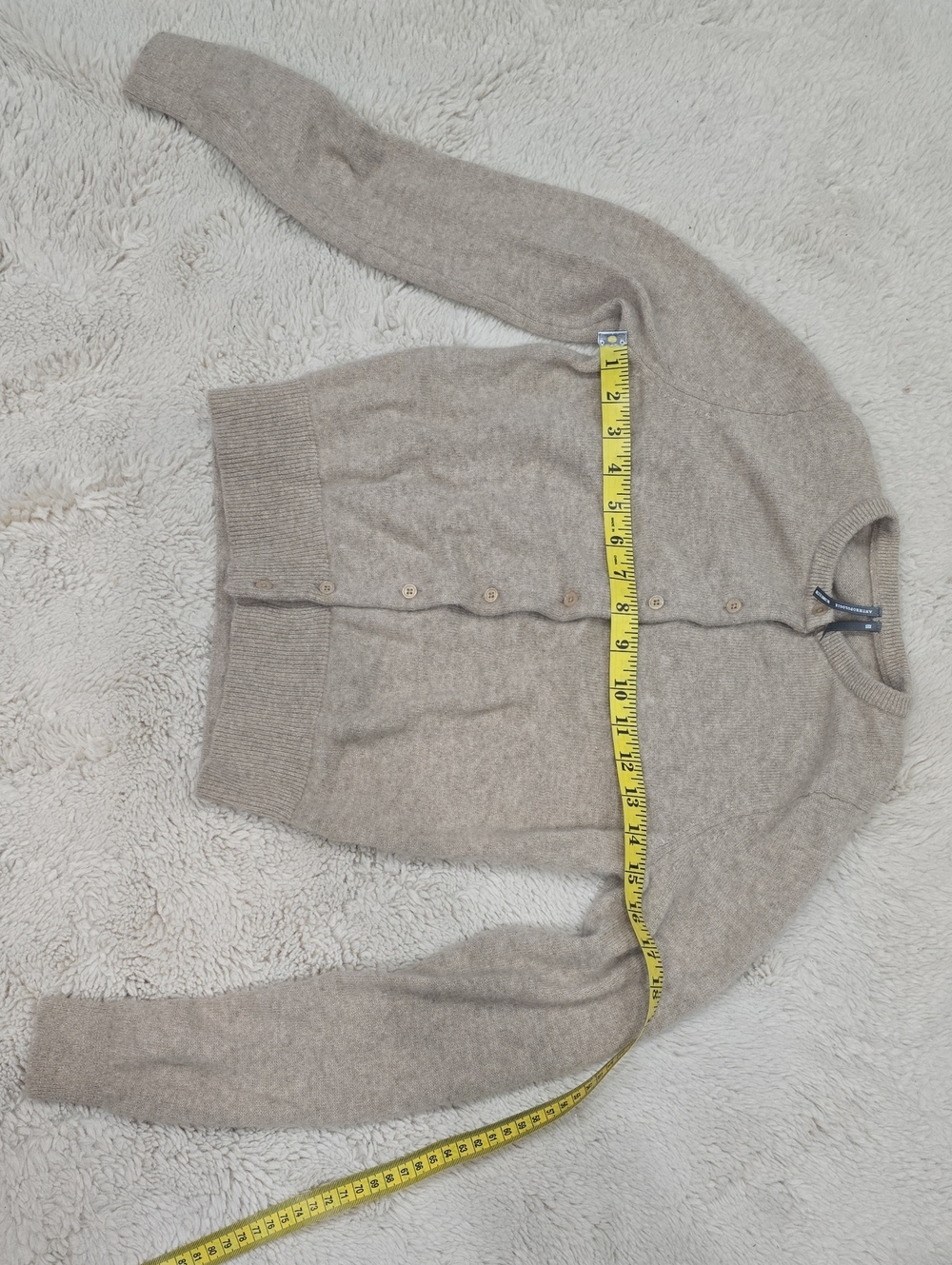 Anthropologie Neutral Taupe Button-Front Cardigan - Picture 3 of 6